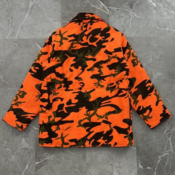 90s Vintage Chiller Killer Jacket Mens Medium Orange Camo Hunting Insulated - Picture 3 of 15